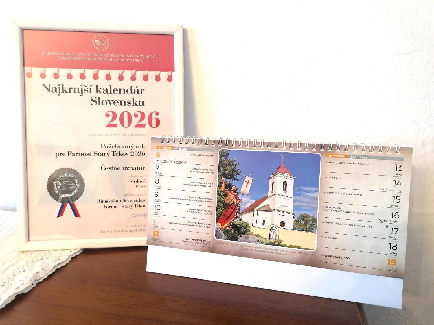 Farský kalendár získal ocenenie – apríl 2026